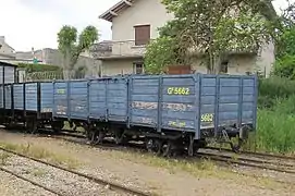 Le wagon tombereau G 5662 des Voies ferrées du Velay.