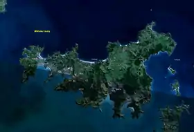 Image satellite de l'île Waiheke.