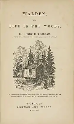 Première page illustrée de l'ouvrage Walden ou la vie dans les bois.