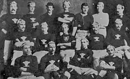 La première équipe du Pays de Galles en 1881, pour son match face à l'Angleterre.