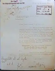 fac-similé de lettre de Reinhard Heydrich à Martin Luther