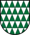 Blason des armoiries d'Ehrwaldau (trianglé d'argent et de sinople).