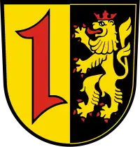 Wolfsangel avec lion du Palatinat (armes de Mannheim)