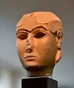 Tête de femme retrouvée à Uruk, ou « Dame de Warka ». Musée national d'Irak.