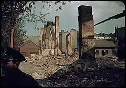 Le quartier de Praga après le bombardement allemand.