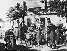Les lavandières, Joseph Lanzedelly l'Ancien, 1829.