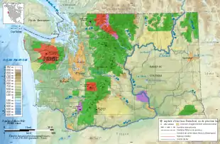 Carte thématique de l'État de Washington