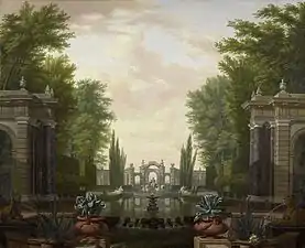 Piscine à débordement avec des statues dans un parc, Rijksmuseum Amsterdam