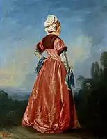 Antoine Watteau (?), La femme polonaise, vers 1710–1730, huile sur bois, Musée national, Varsovie