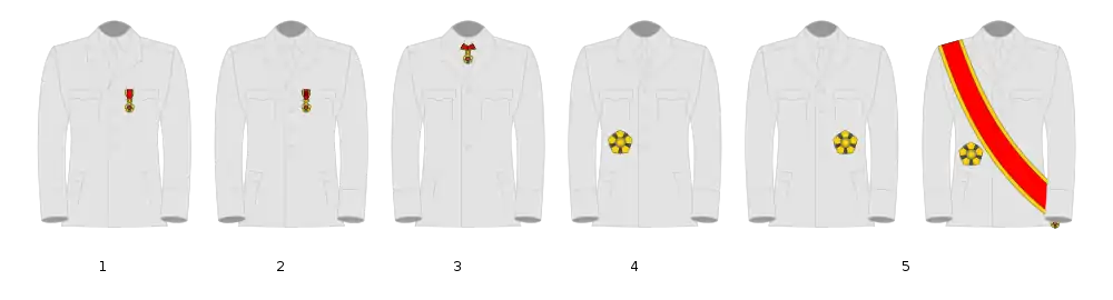 Wearing of the insignia of the National Order of Vietnam