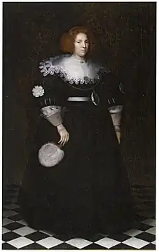 Wybrand de Geest, Portrait de mariage de Maria Overlander, 1630, huile sur toile, Prinsenhof de Delft.
