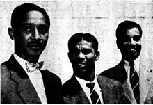 Photographie représentant les joueurs Frank Worrell, Everton Weekes et Clyde Walcott, prise en 1951.