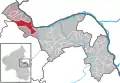 Localisation de Weiler bei Bingen dans la Verbandsgemeide et dans l'arrondissement