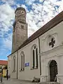 Weilheim, tour de l'église (Sankt Mariä Himmelfahrt Kirche)