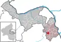 Localisation de Weinolsheim dans la Verbandsgemeide et dans l'arrondissement