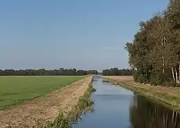 Weiteveen, le fossé dans le paysage de tourbe.