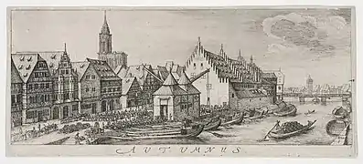 Wenzel Hollar, les quatre saisons, l'Automne, eau-forte, 1629.