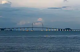 Le pont en septembre 2018 vu de Zhuhai.