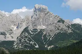 Vue du Bischofsmütze depuis Annaberg-Lungötz.