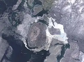 Photographie Landsat de l'île Prince-Charles.