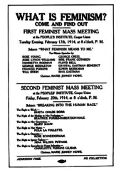 Facsimilé d'un tract américain intitulé What is Feminism