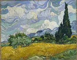 Cyprés aux blés d'or, Vincent van Gogh, 1889