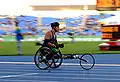 L'athlète Wendel Silva Soares en 400 mètres en fauteuil roulant