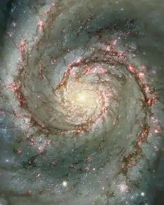 La Galaxie du Tourbillon montrant la cohésion d'une galaxie spirale.