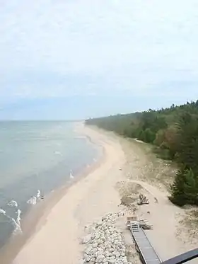 Vue de la plage à Whitefish Point