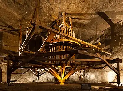 Un baritel souterrain dans la mine de sel de Wieliczka en Pologne.