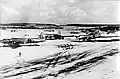 Base aérienne de Wiesbaden sous la neige durant le blocus en 1949.