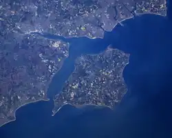 Image satellite du Solent.