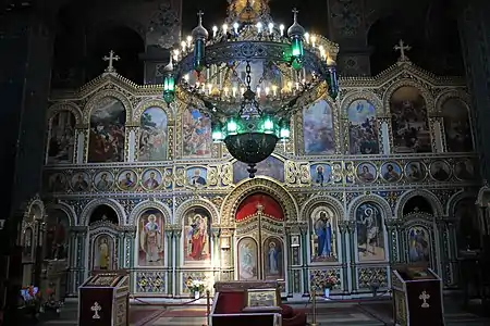 L'iconostase de l'église de la Transfiguration de Pančevo.
