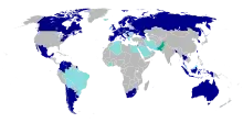 Carte de répartion des chapitres Wikimédia en 2019