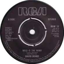 Description de l'image Wild Is the Wind by David Bowie UK vinyl single.png.