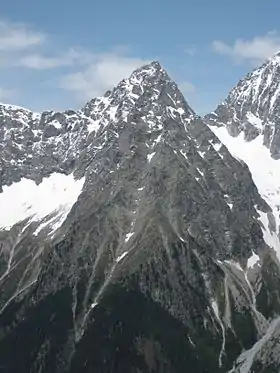 Le Wildgall vu en direction du sud-est depuis le Rote Wand dans les montagnes de Villgraten.