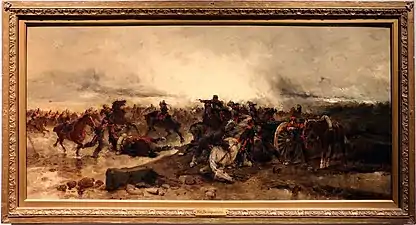 L'Artillerie française menacée par un assaut des uhlans en 1870, Paris, musée de l'Armée.