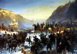 Blücher traversant le Rhin, tableau de Wilhelm Camphausen