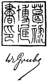 signature de Wilhelm Grube