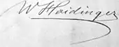 signature de Wilhelm Karl von Haidinger