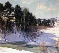 Willard Metcalf, Thawing Brook, 1911