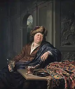 Homme buvant dans un intérieur (1706),Musée De Lakenhal, Leyde.