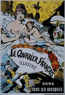 Le Courrier français illustré, affiche lithographiée, vers 1890.