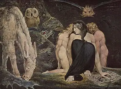 William Blake, Hécate, aquarelle