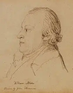 Croquis de William Blake par John Flaxman, vers 1804.