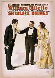 Affiche couleur James Larrabee présente Sherlock Holmes à sa femme.