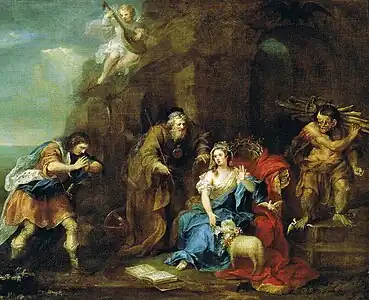 Ferdinand, Prospero, Miranda et CalibanWilliam Hogarth