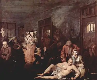 Hogarth : Le Libertin à Bedlam