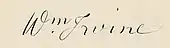 signature de William Irvine (général)