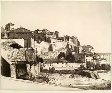 Old Walls And Roman Viaduct, Segovia, Aberdeen Art Gallery (en).